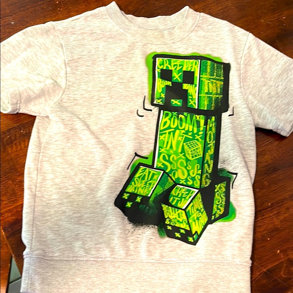 Kids Gray and Green Graphic T-Shirt